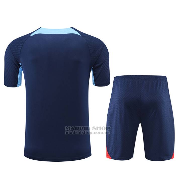 Chandal del Barcelona Manga Corta 2022-2023 Azul - Pantalon Corto